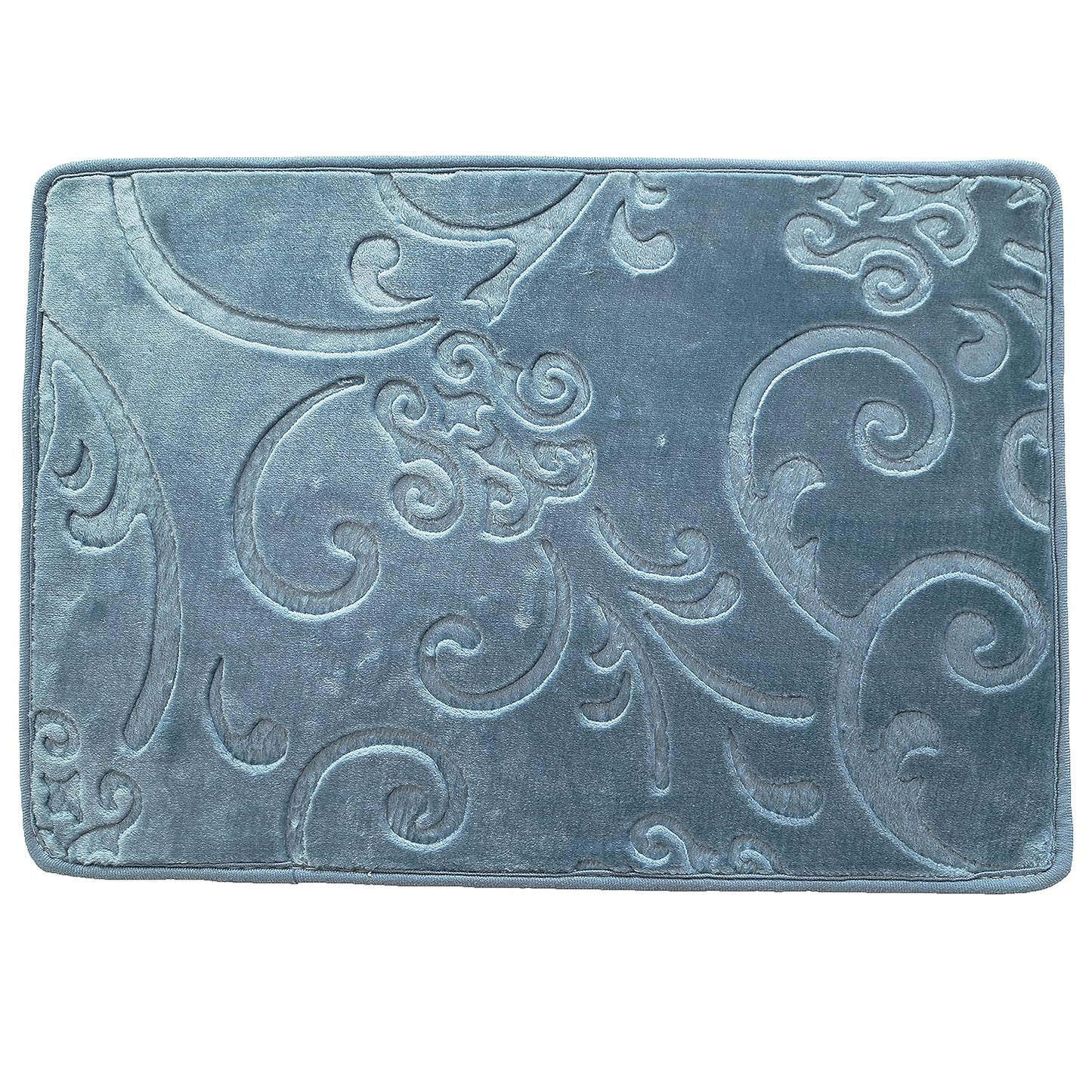Stylish embossed swirl bath mat design