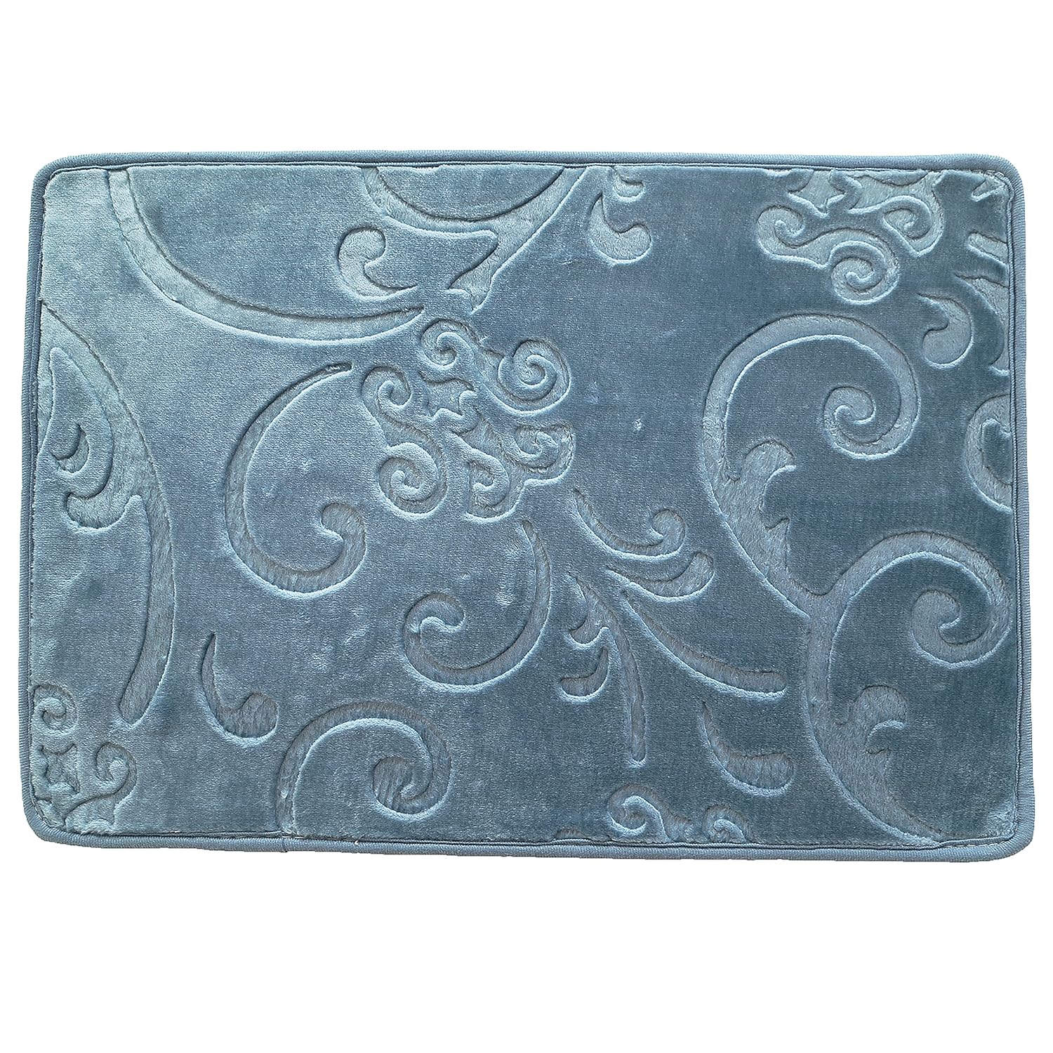 Stylish embossed swirl bath mat design