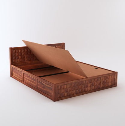 Bedroom wooden queen bed with storage box