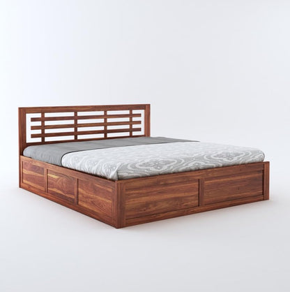 Curious Lifestyle Sheesham Wood Double Bed with Storage for Home

