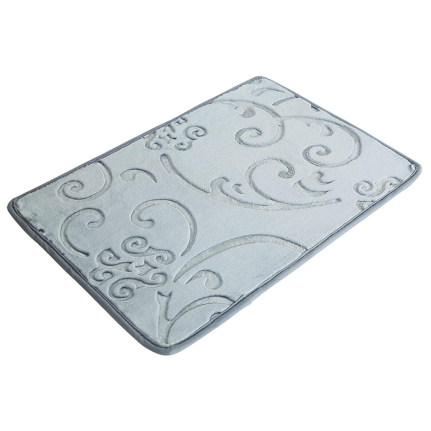 Elegant design grey bathroom rug