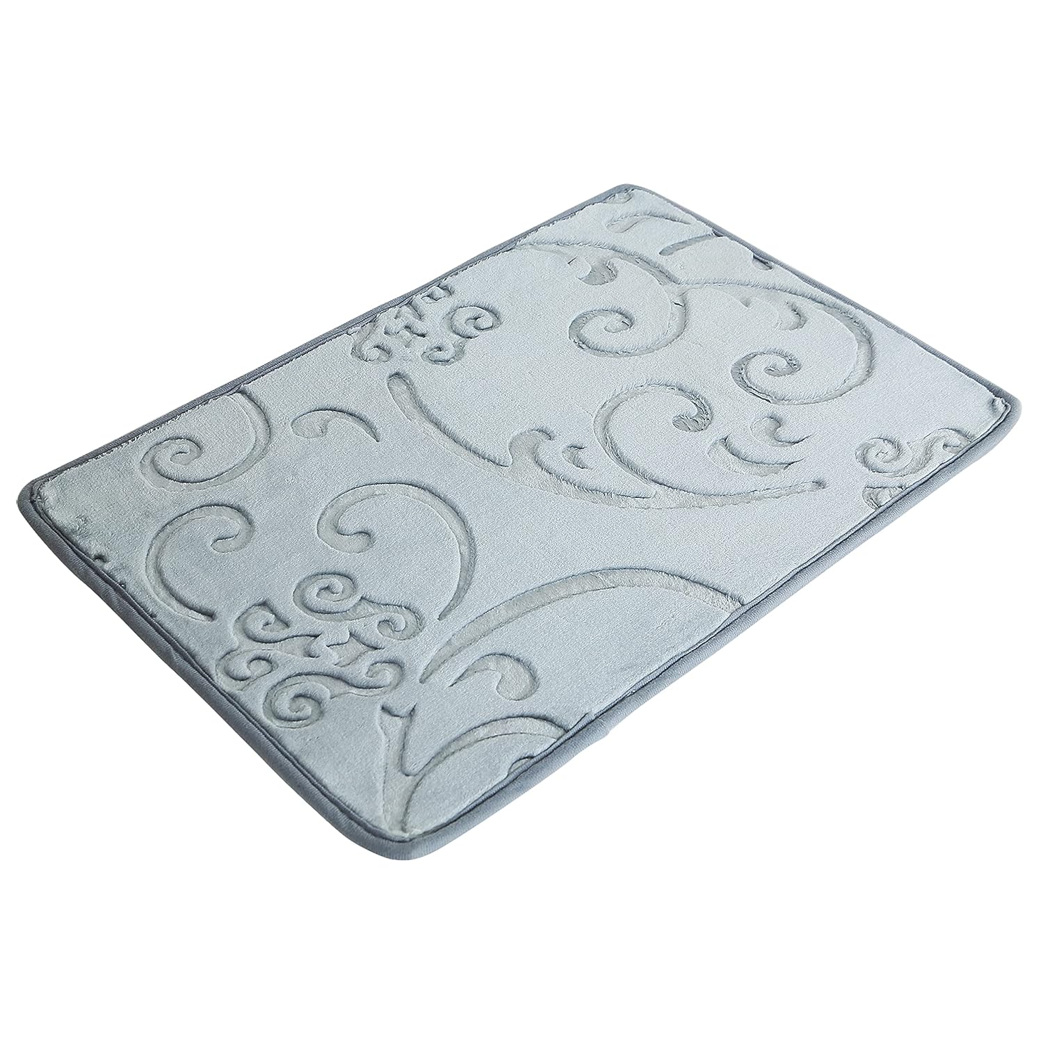 Elegant design grey bathroom rug