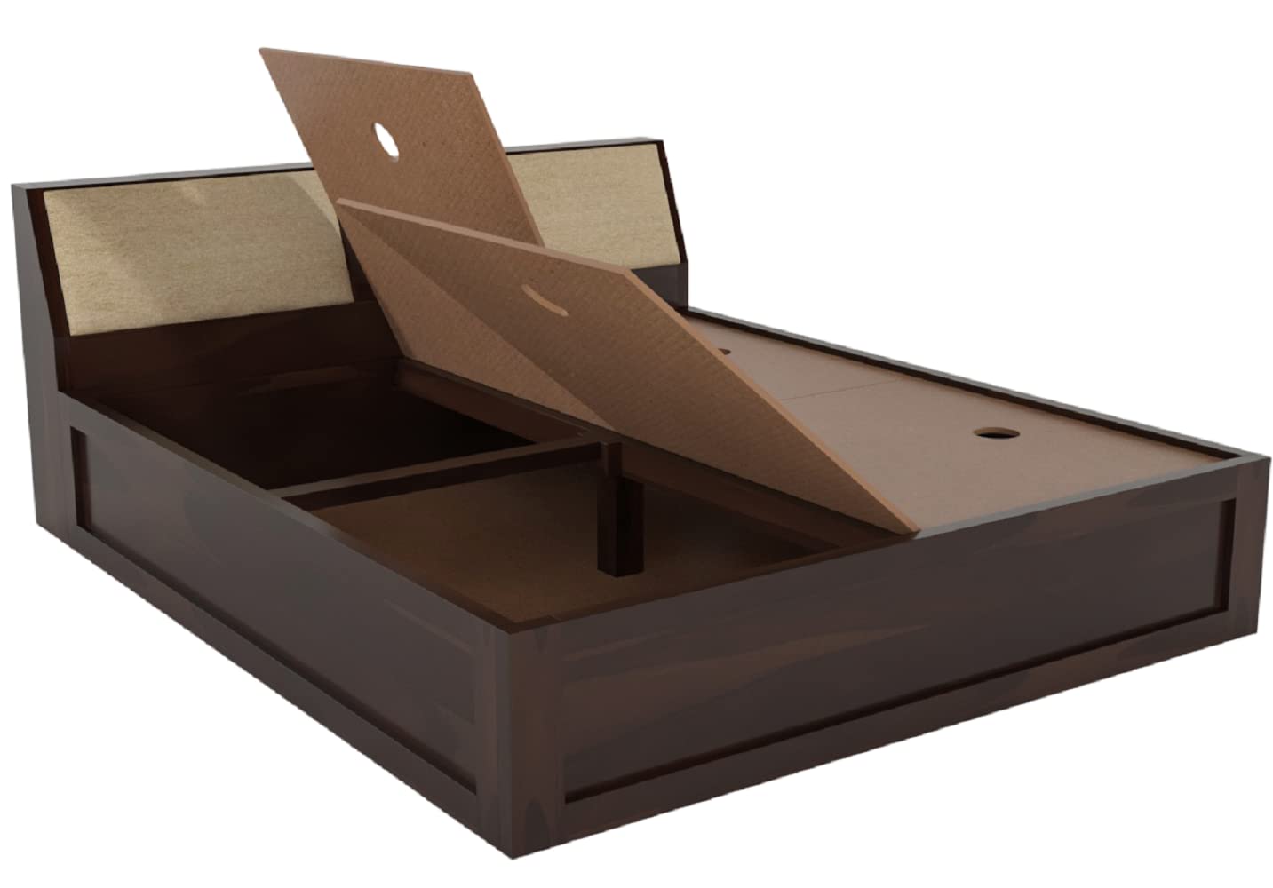 Curious Lifestyle Wooden Bed with Hidden Storage for Bedroom – Queen Size

