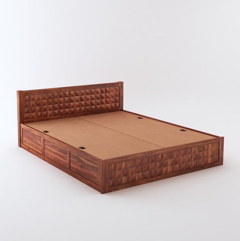 Modern headboard queen size sheesham wood bed