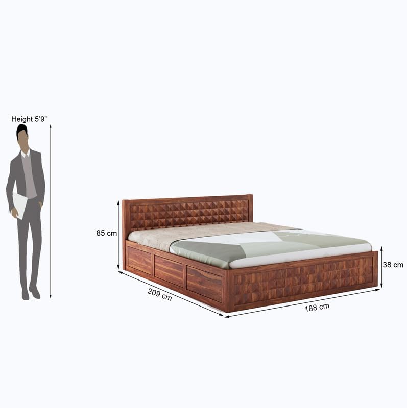 Diamond headboard queen size wooden bed for bedroom