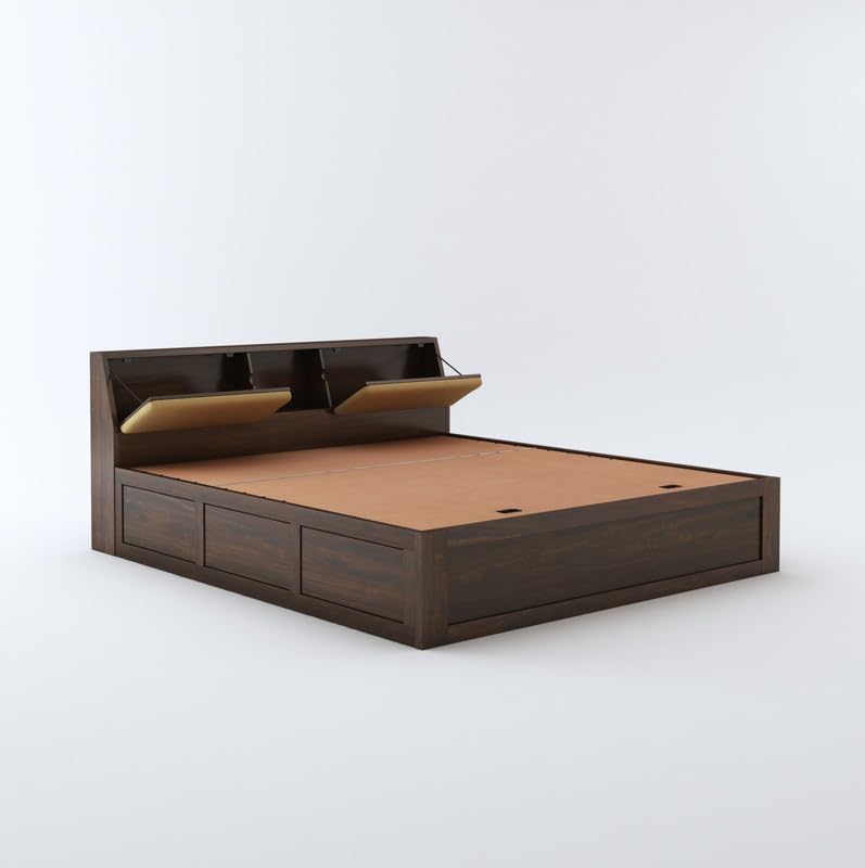 Curious Lifestyle storage bed in walnut finish

