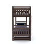Curious Lifestyle wooden bunk bed with pull-out trundle and side ladder – Sheesham wood frame for bedroom or kids room

