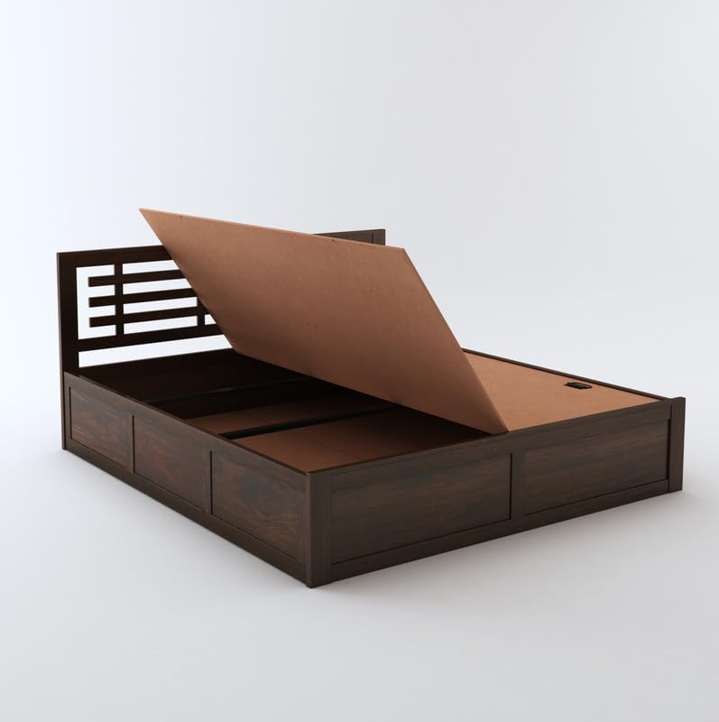 Diamond-pattern headboard wooden queen bed