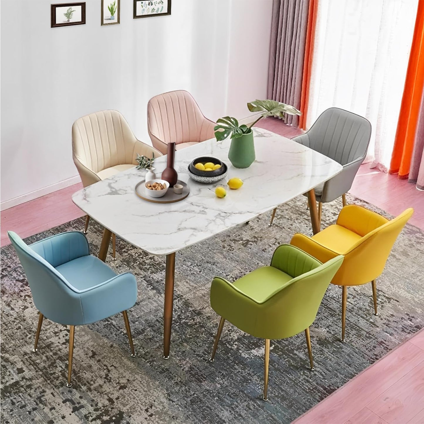 Velvet chair in modern room setup