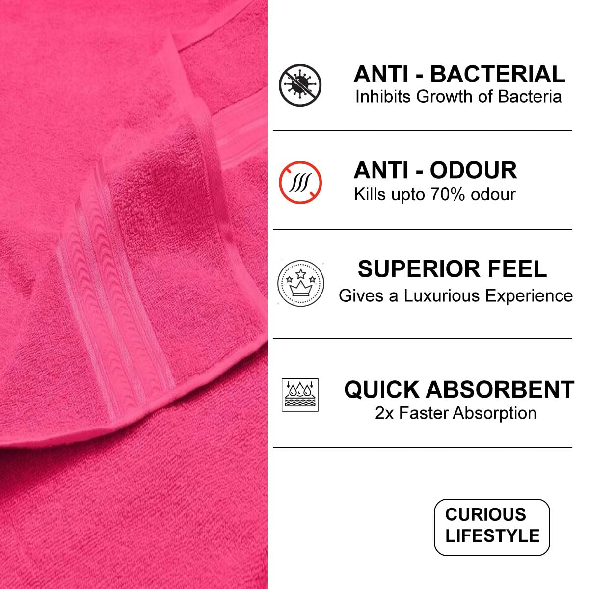 Fluffy thick bath towel with absorbent cotton for quick drying