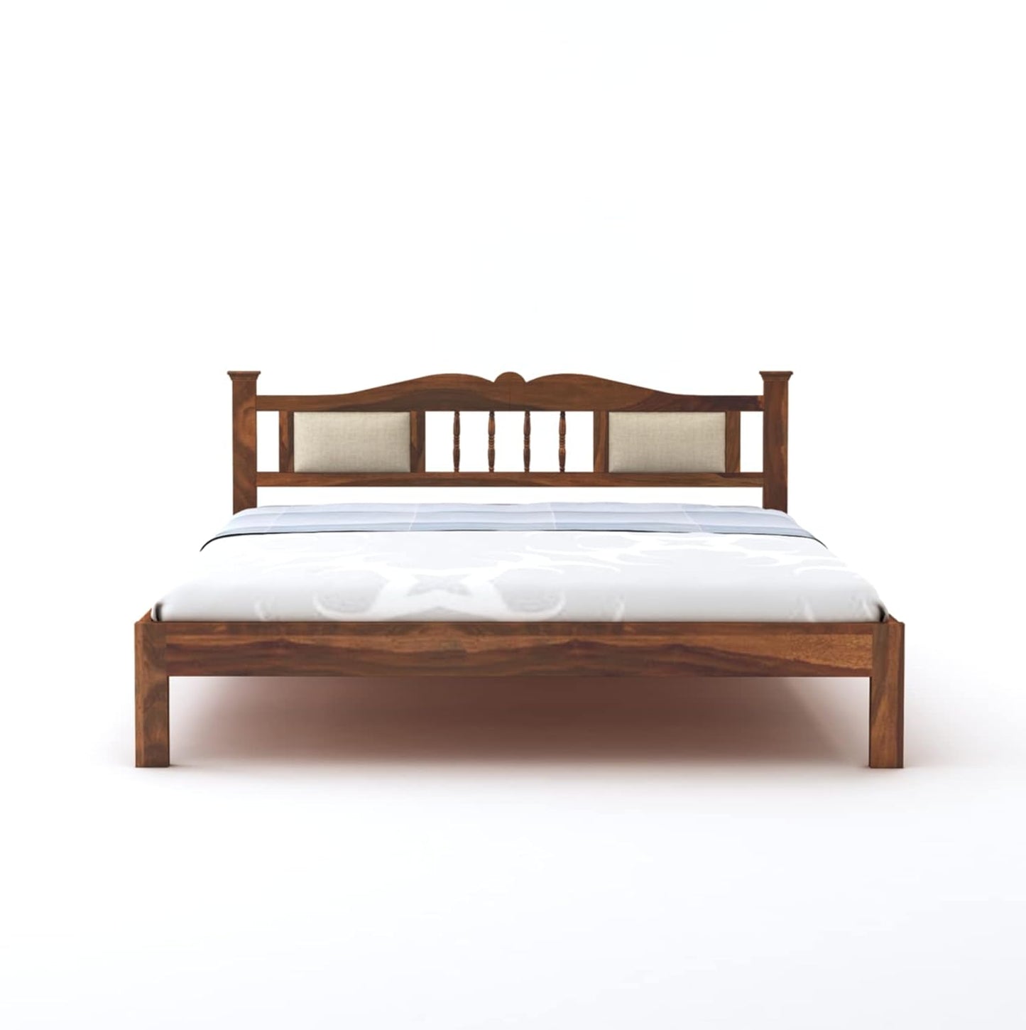Elegant Queen Bed in Honey Finish by Curious Lifestyle

