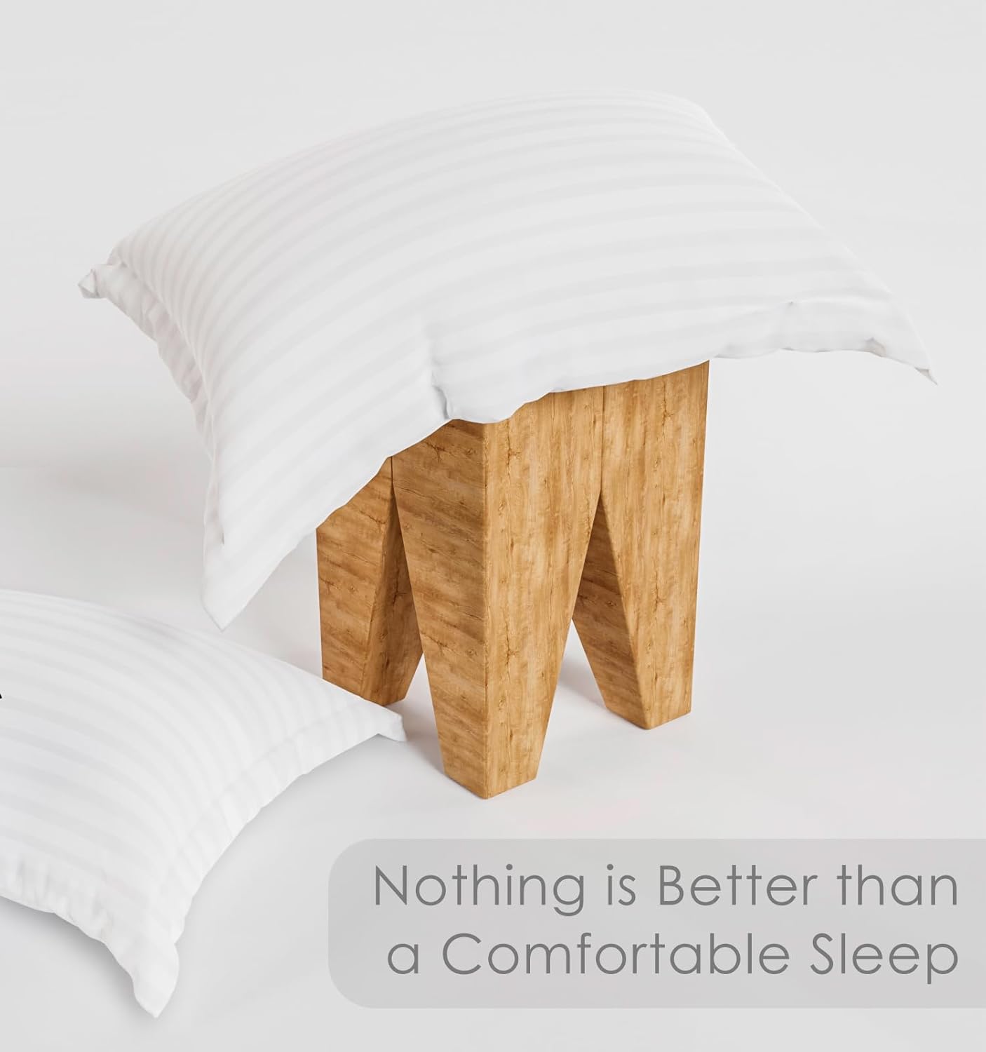 Elegant stripe cotton pillow protector