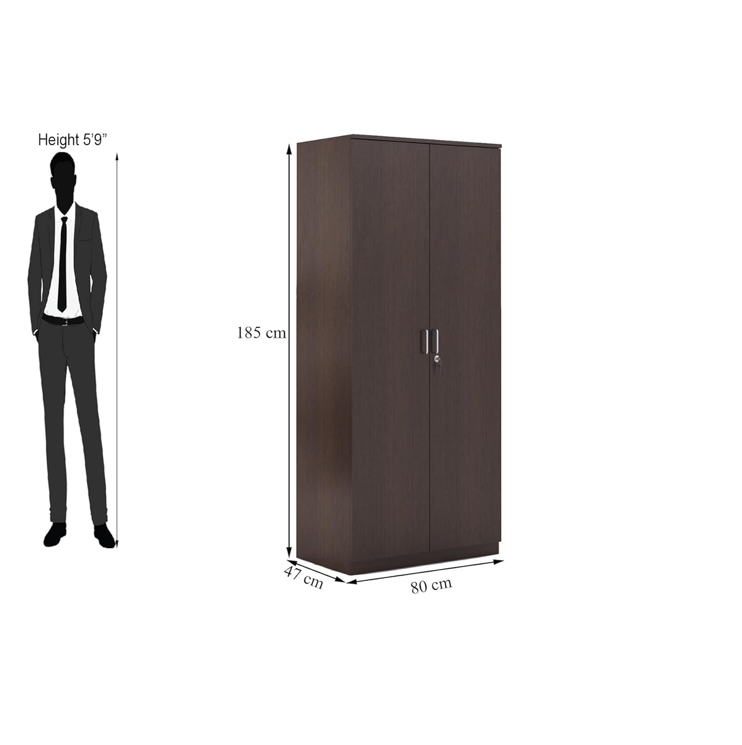 Engineered wood wardrobe for bedroom storage