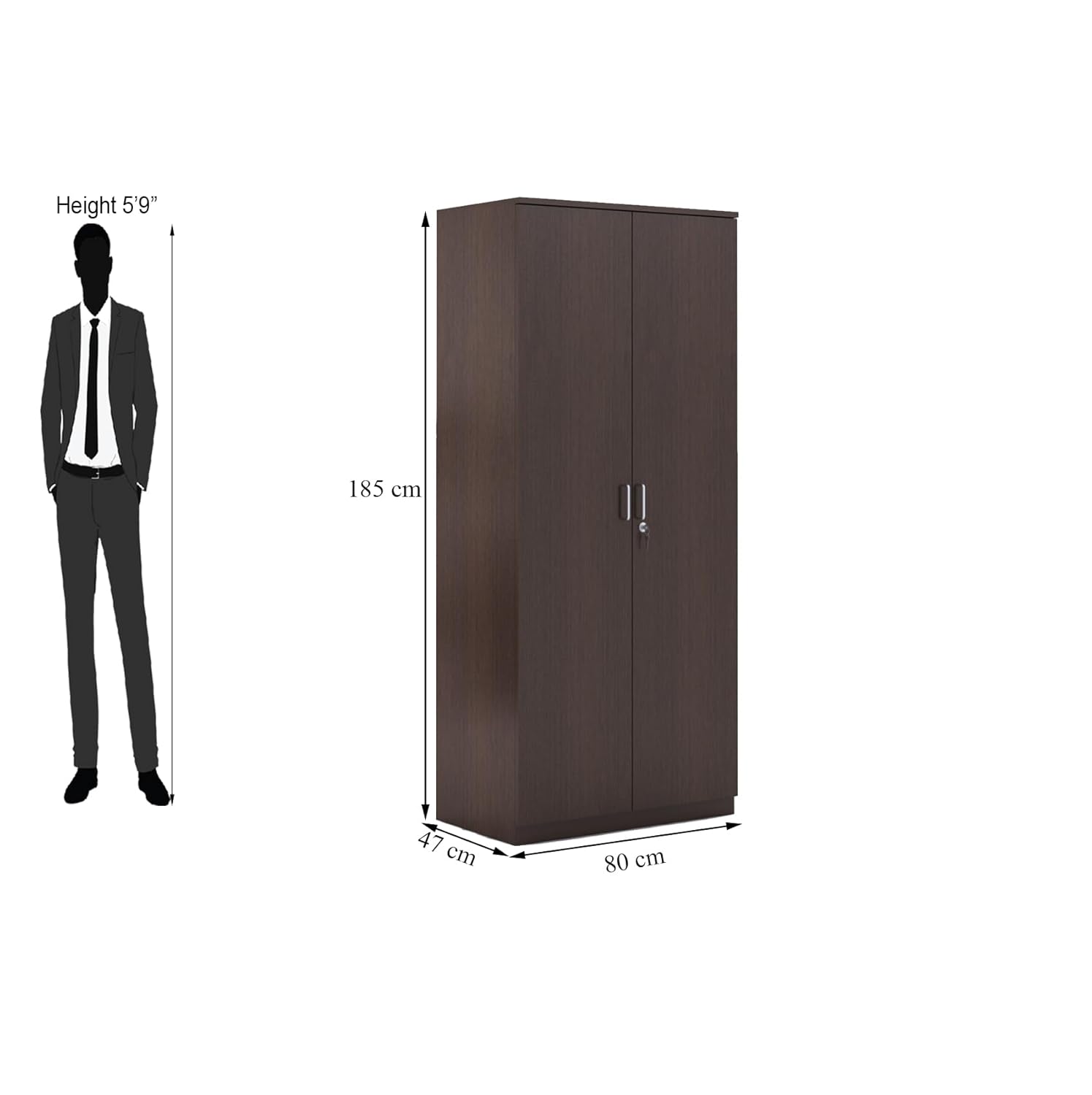 Engineered wood wardrobe for bedroom storage