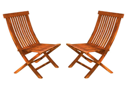 Foldable solid wood table and chair set for outdoor balcony dining

