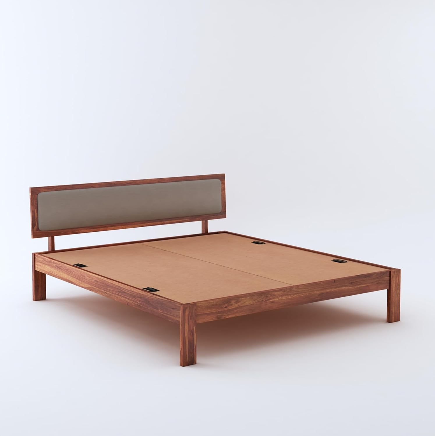 Front view of king size bed setup

