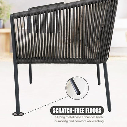 Garden Rope Sofa Set with Weatherproof Cushions