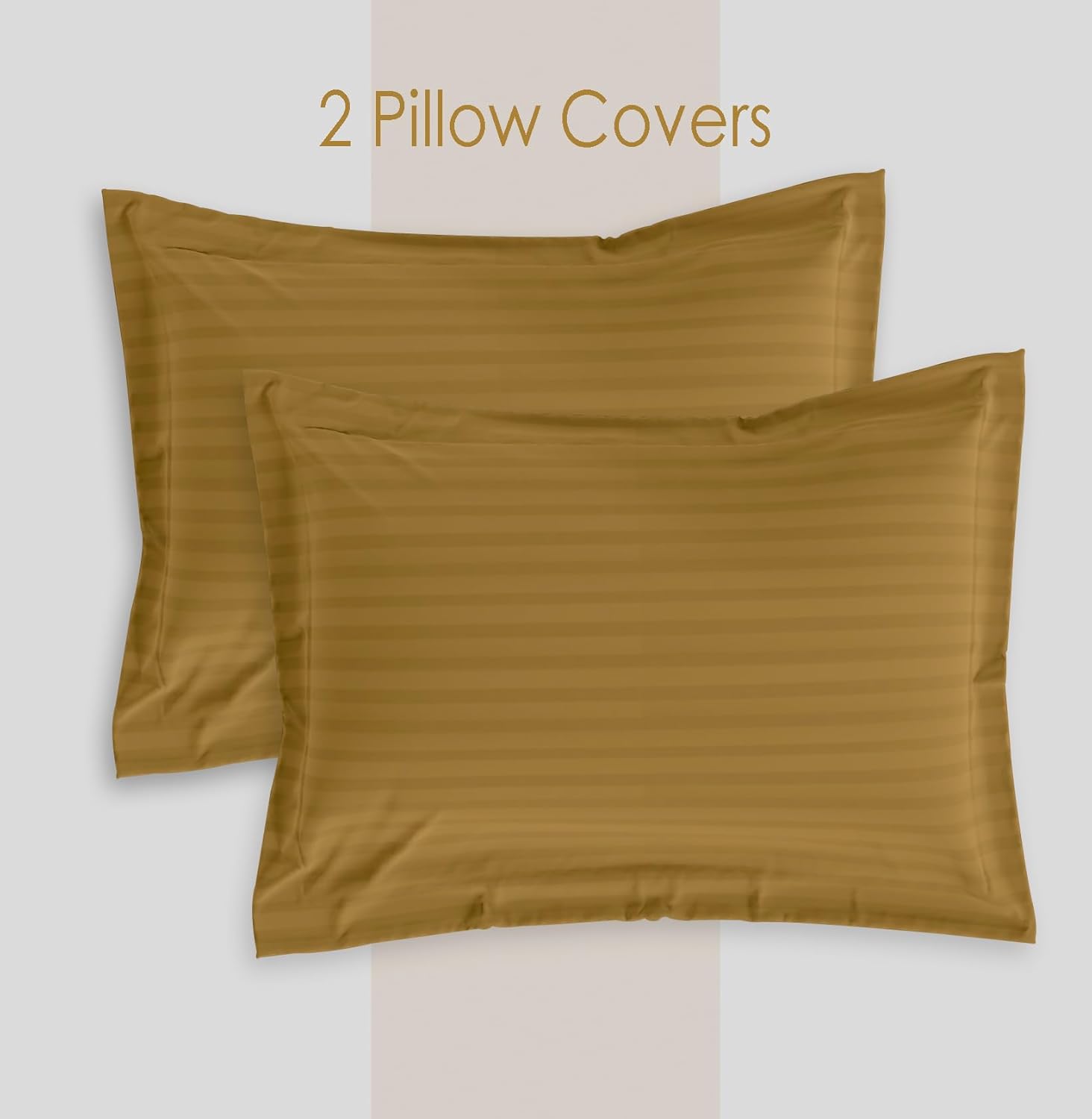 Satin finish cotton pillowcase on bed
