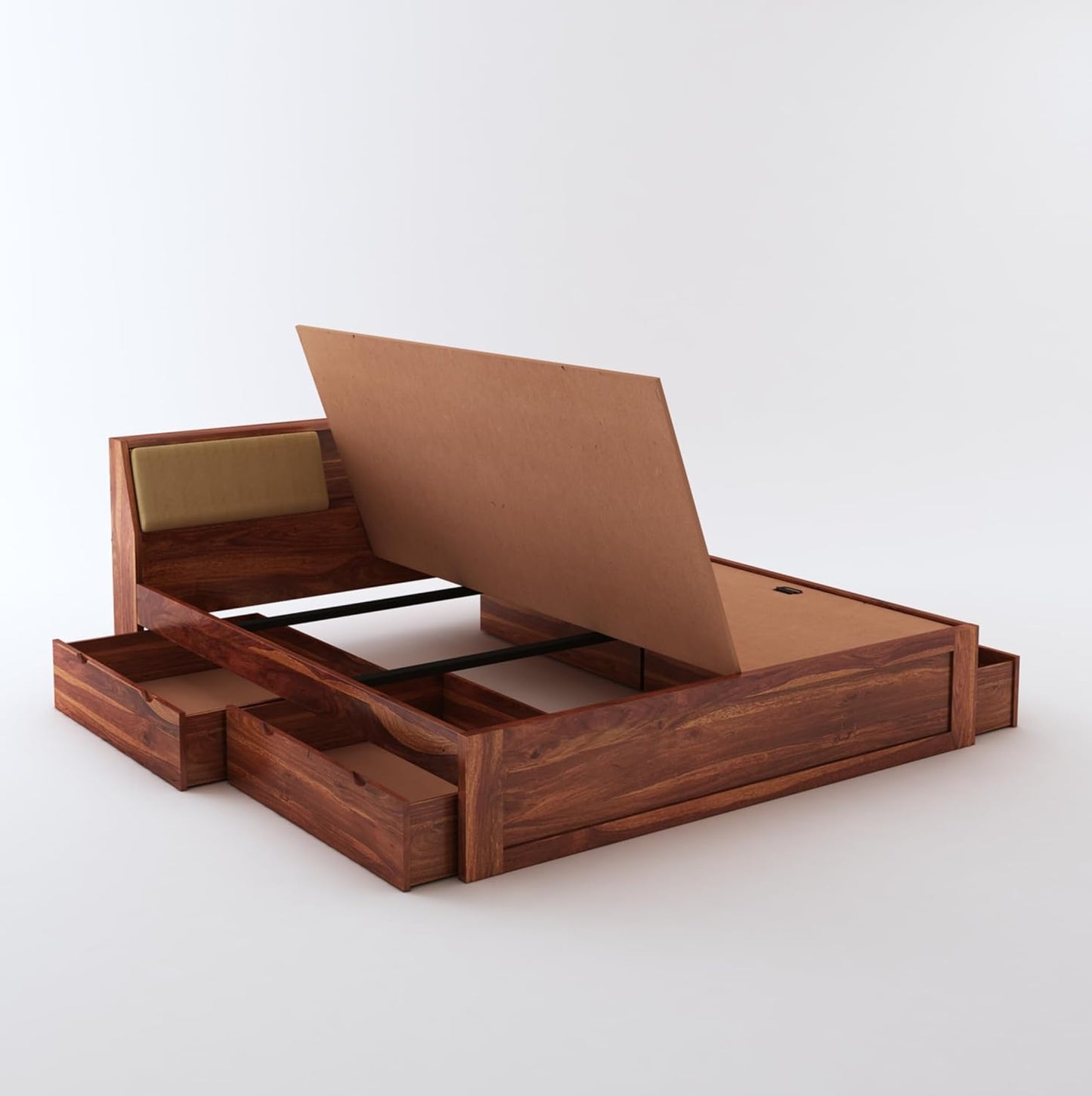 Wooden Hydraulic Lift Storage Bed