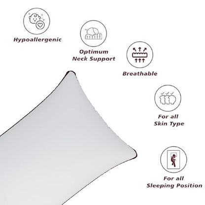 Hypoallergenic sleeping pillow for side and back sleepers