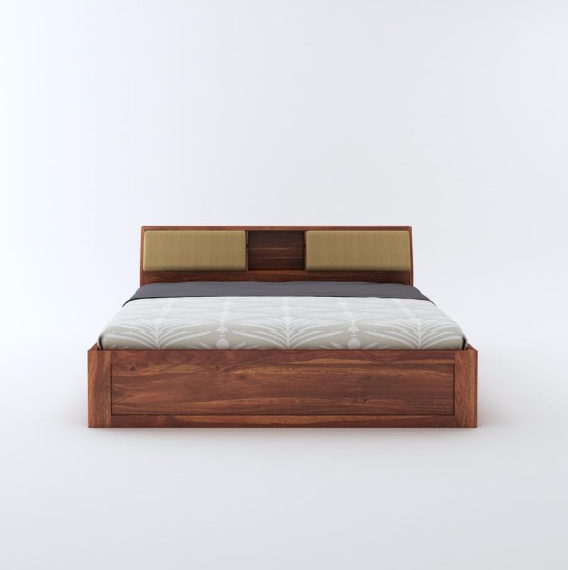 Sheesham wooden bed with storage drawers