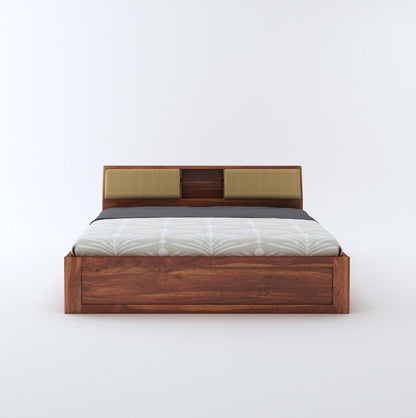Sheesham wooden bed with storage drawers