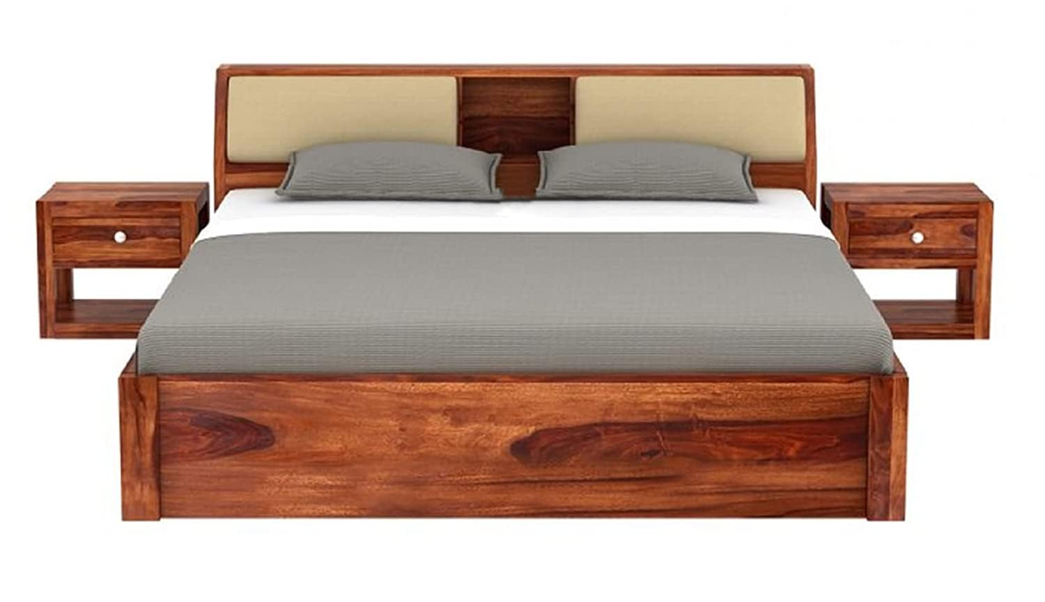 King bed frame solid wood modern design


