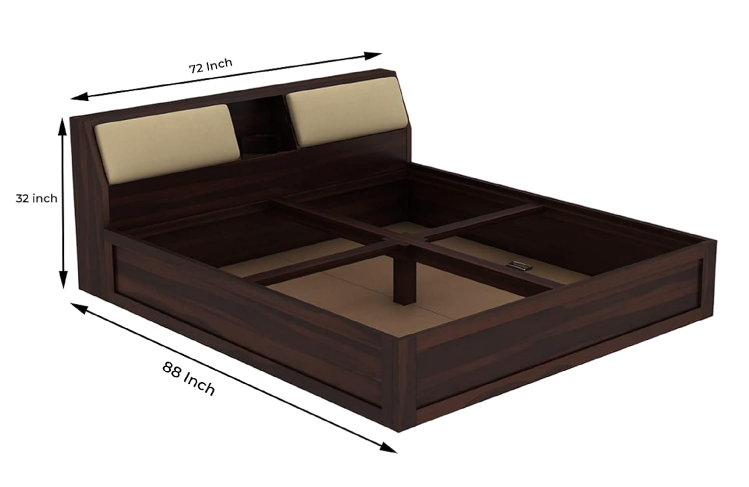 King size solid wood furniture bed for bedroom décor

