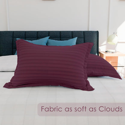 Washable long life satin stripe pillow cover