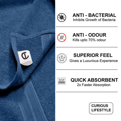 Extra thick cotton bath towel with plush feel and high moisture absorption