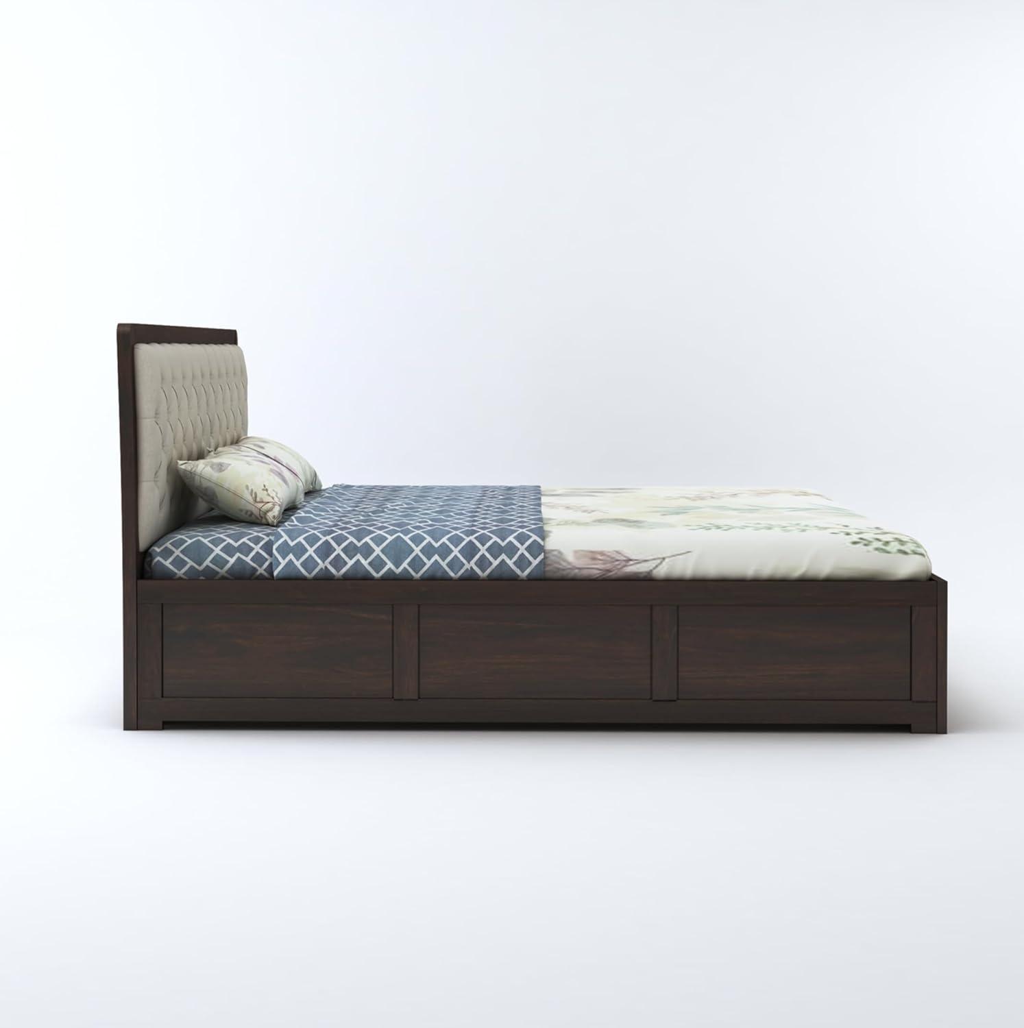 Luxury Sheesham Wood Bed with Storage Box – Ideal for Home and Hotels

