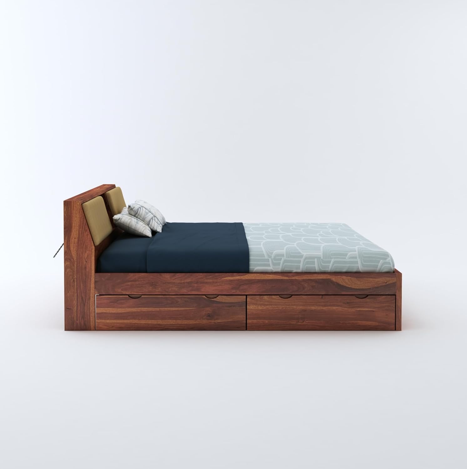 Luxury Sheesham Wood King Size Storage Bed