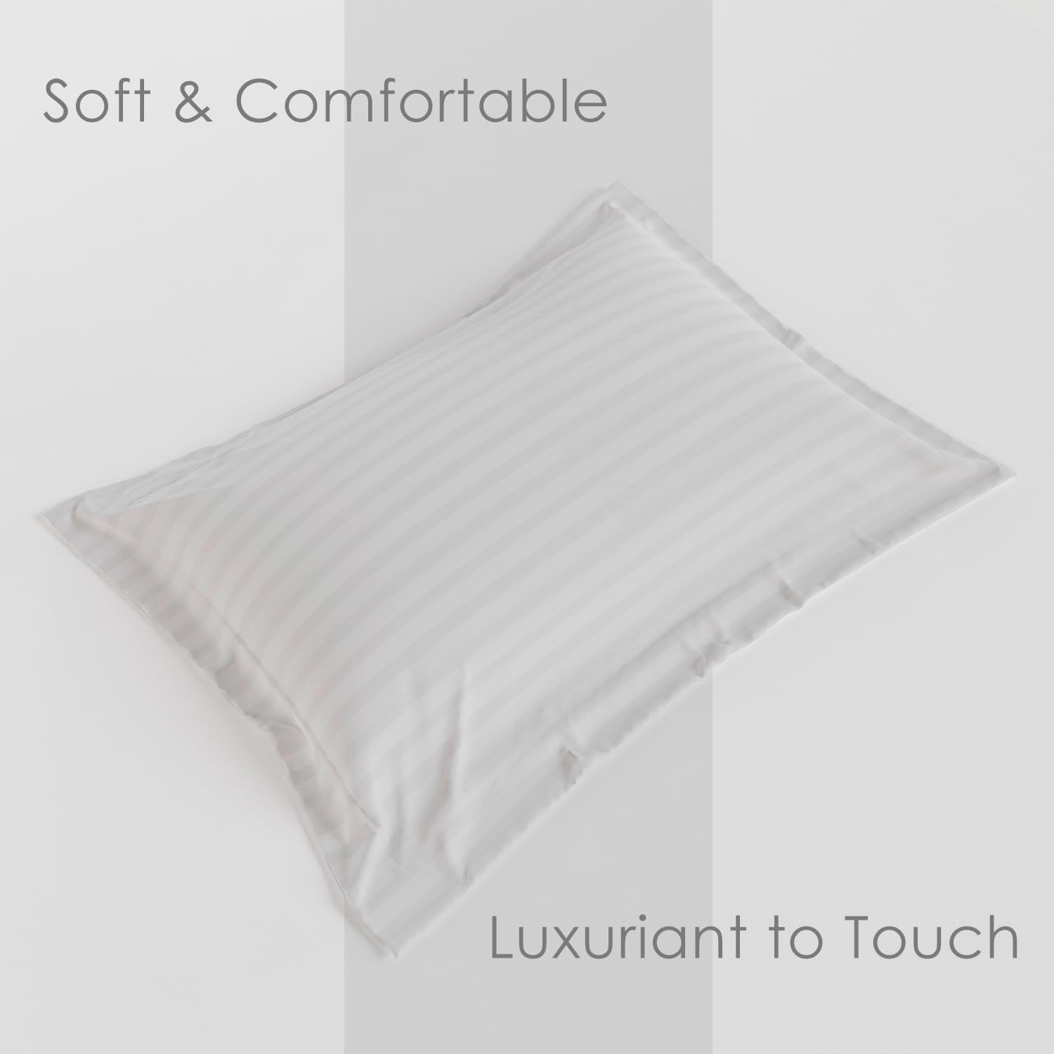Luxury sleep cotton satin pillowcase on bed