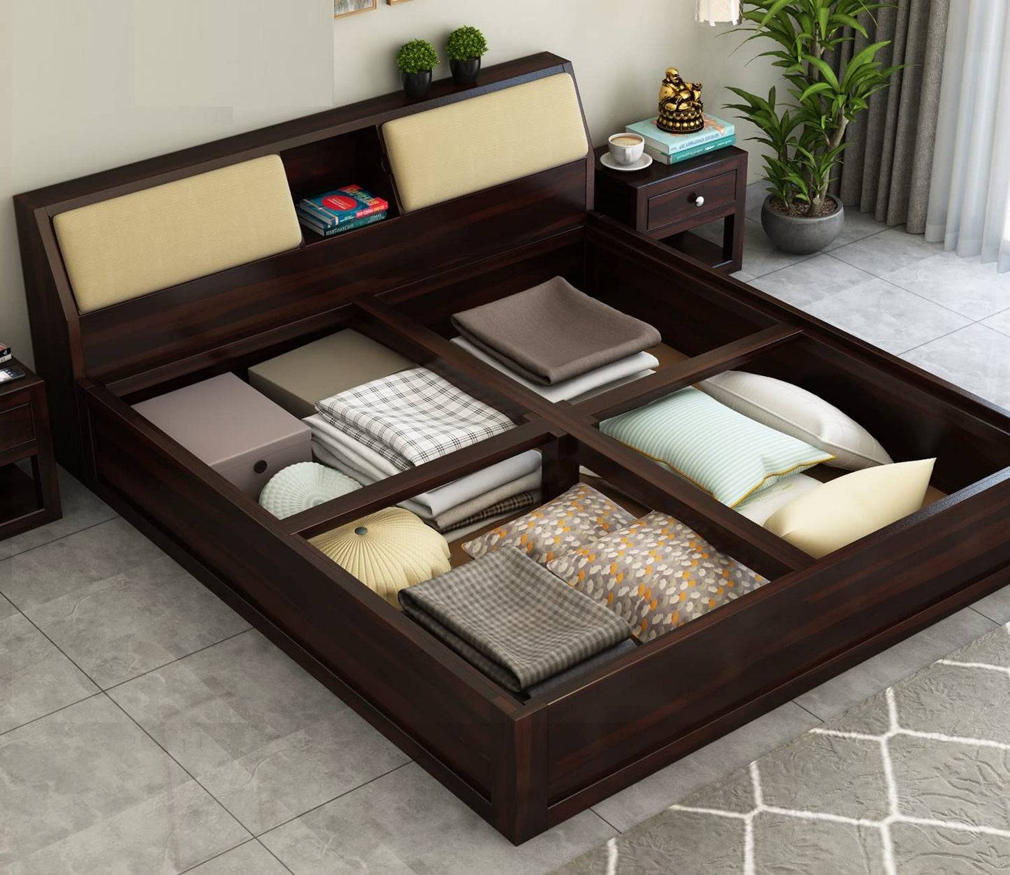 Luxury king size Sheesham wood bed by Curious Lifestyle

