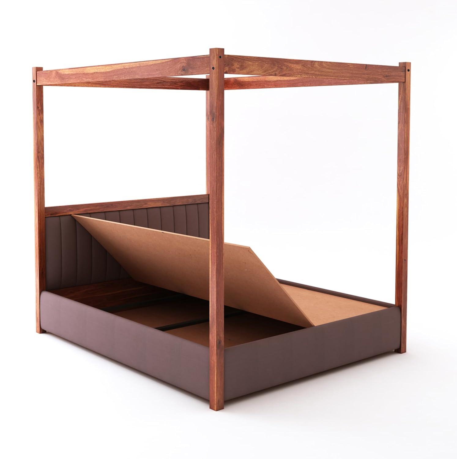  Luxury wooden bed for home interiors with box storage
