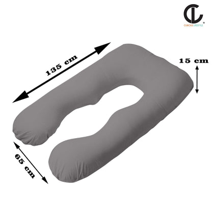 Maternity sleeping pillow with cotton cover and microfiber filling