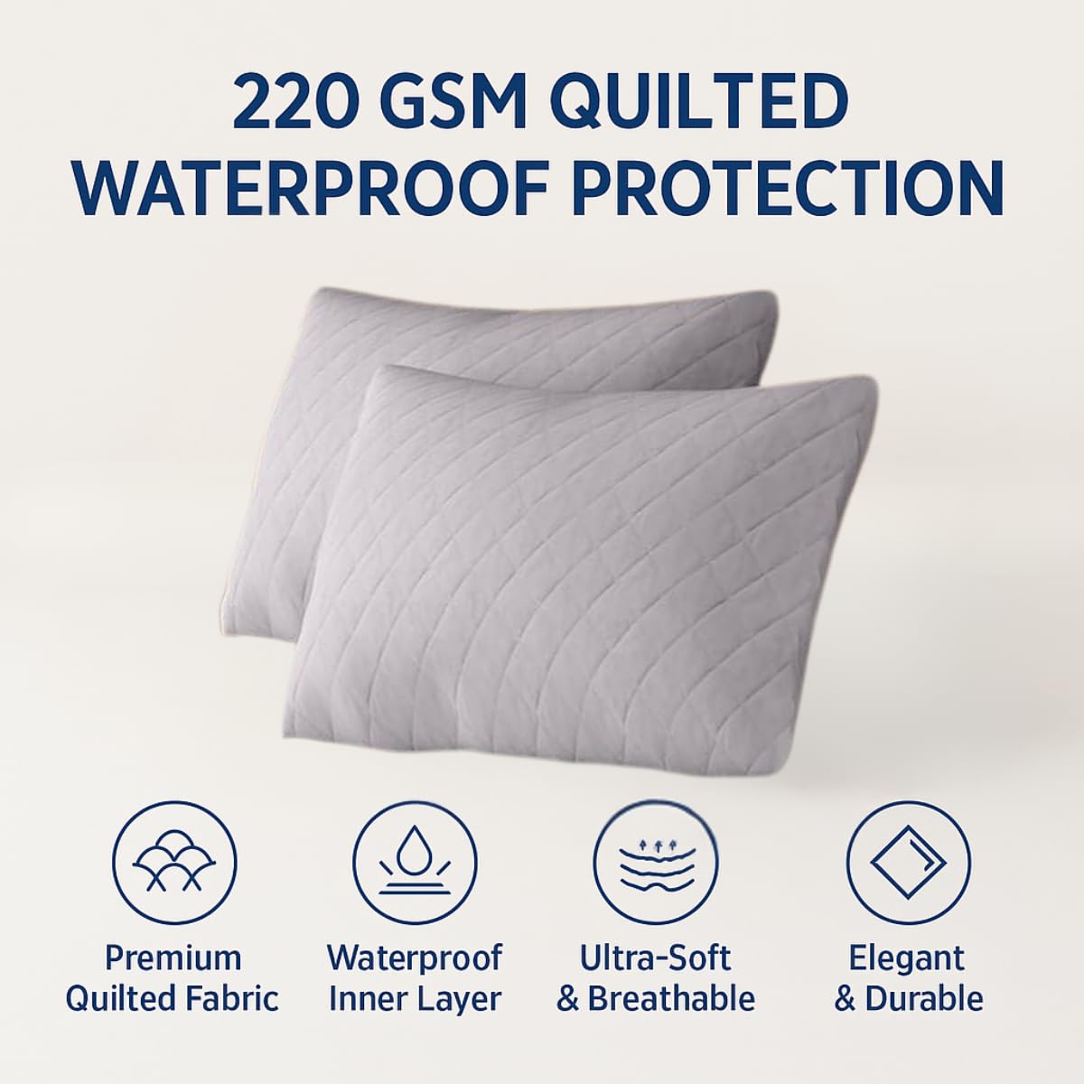Spill-resistant quilted pillow protector