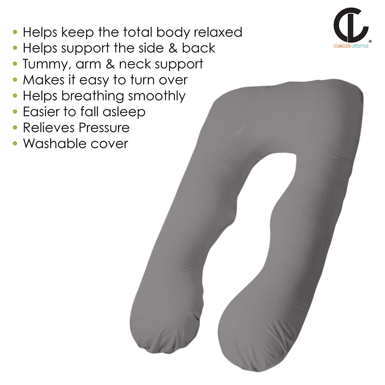 Orthopedic maternity pillow for sleeping and back pain relief