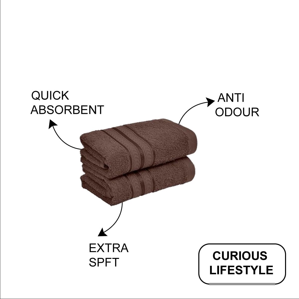 Curious Lifestyle thick 600 GSM cotton towel texture detail