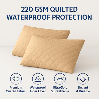 Premium waterproof pillow protector with zipper