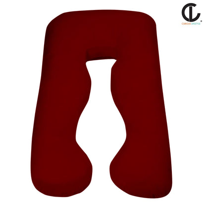 U shaped body pillow for post surgery comfort on bed