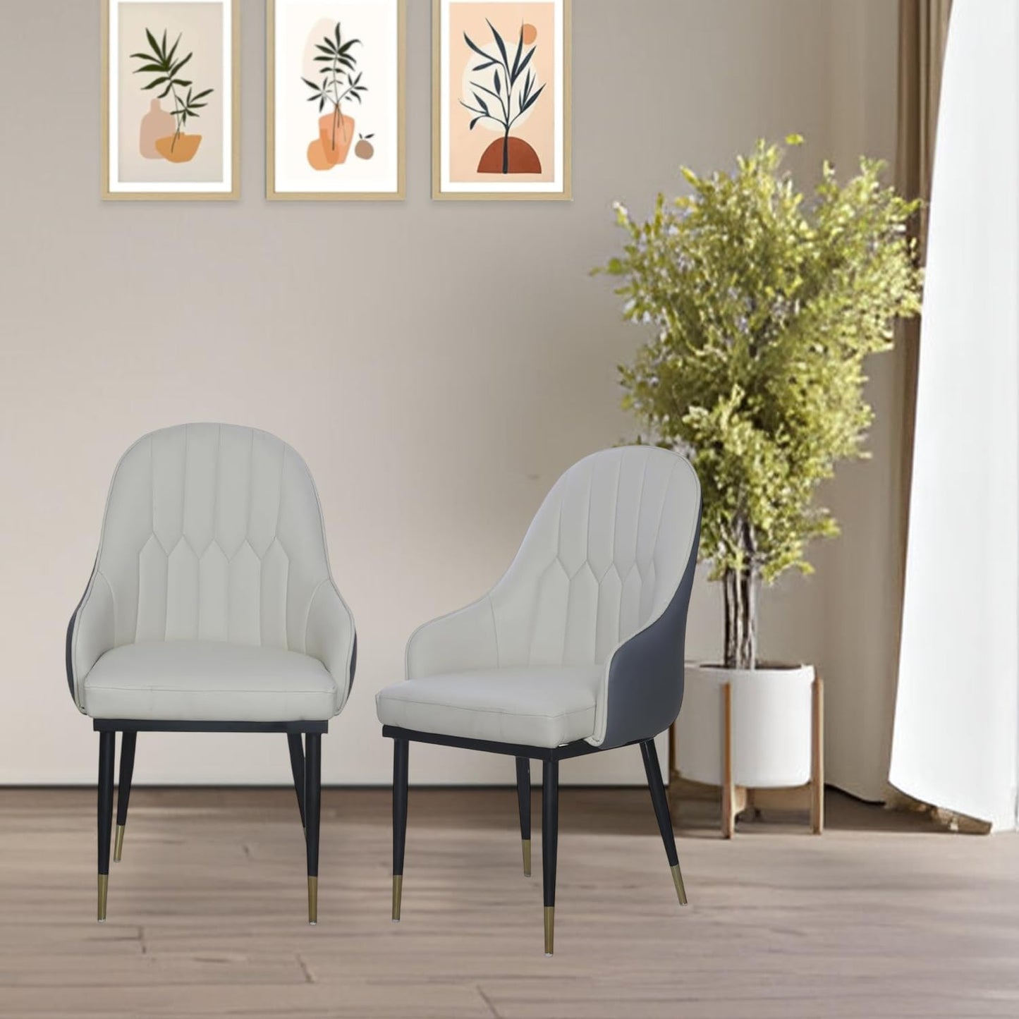 Comfortable restaurant dining chair with PU leather upholstery and armrest