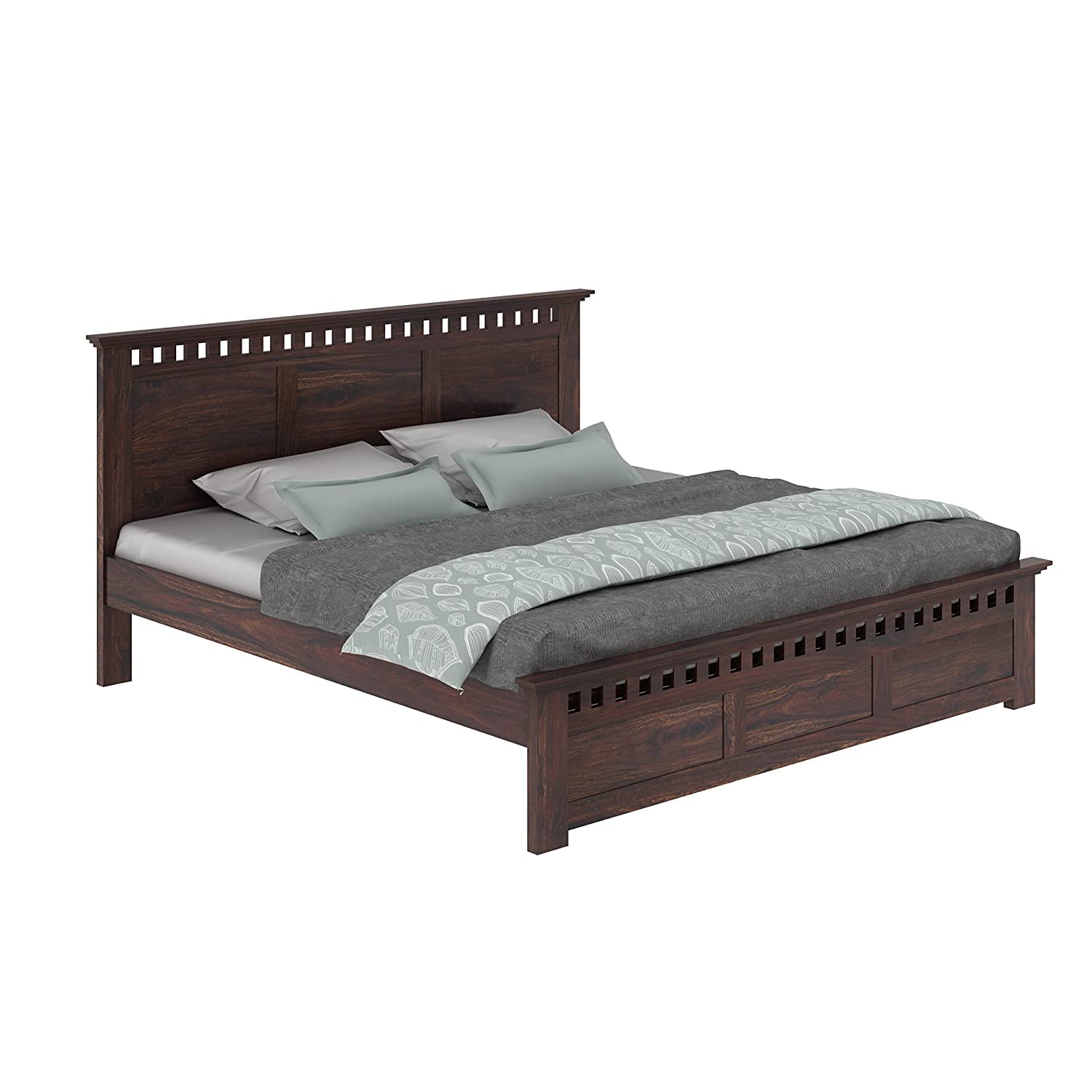 Premium Natural Finish Wooden Bed