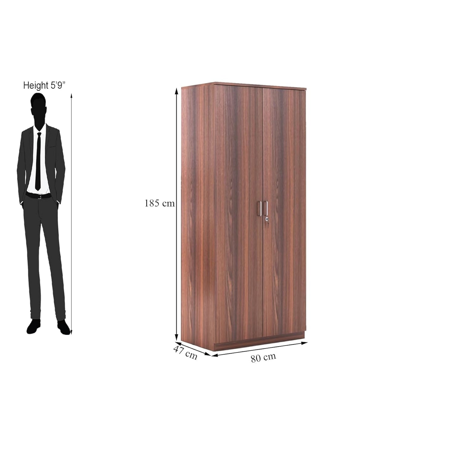 Compact wooden almirah for minimal spaces