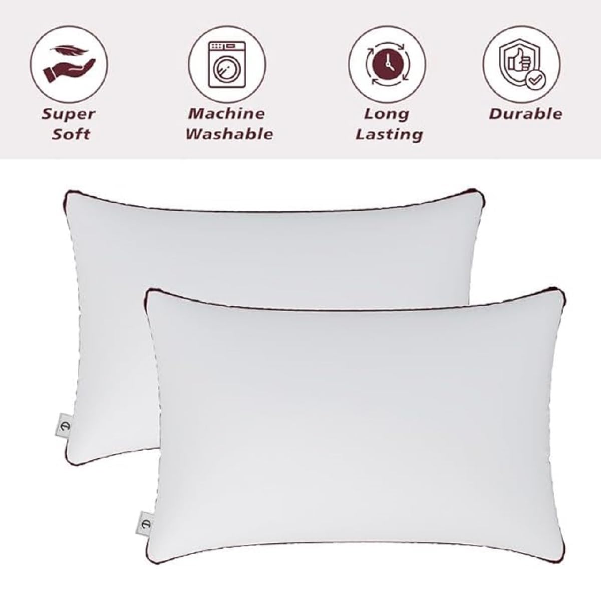 Soft microfiber bed pillow for restful sleep and comfort