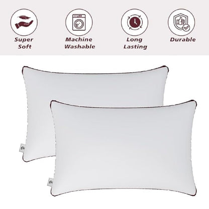 Soft microfiber bed pillow for restful sleep and comfort