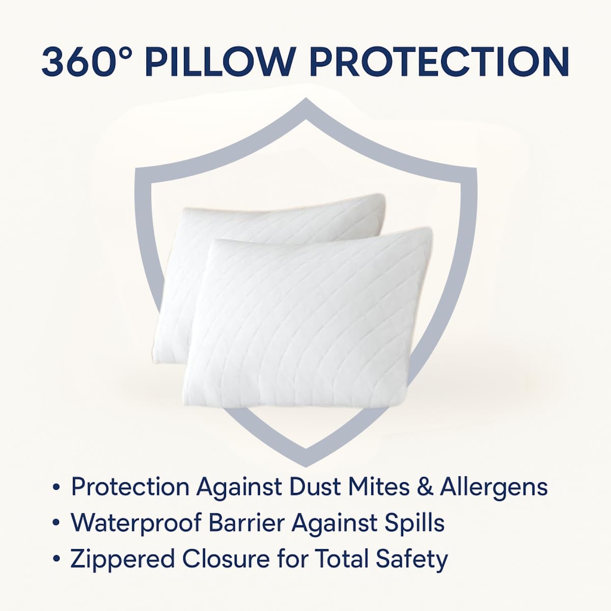 Soft breathable quilted pillow protector