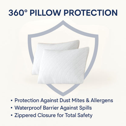 Soft breathable quilted pillow protector