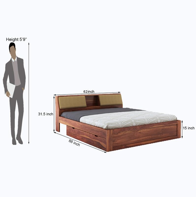 Solid wood king bed in walnut finish