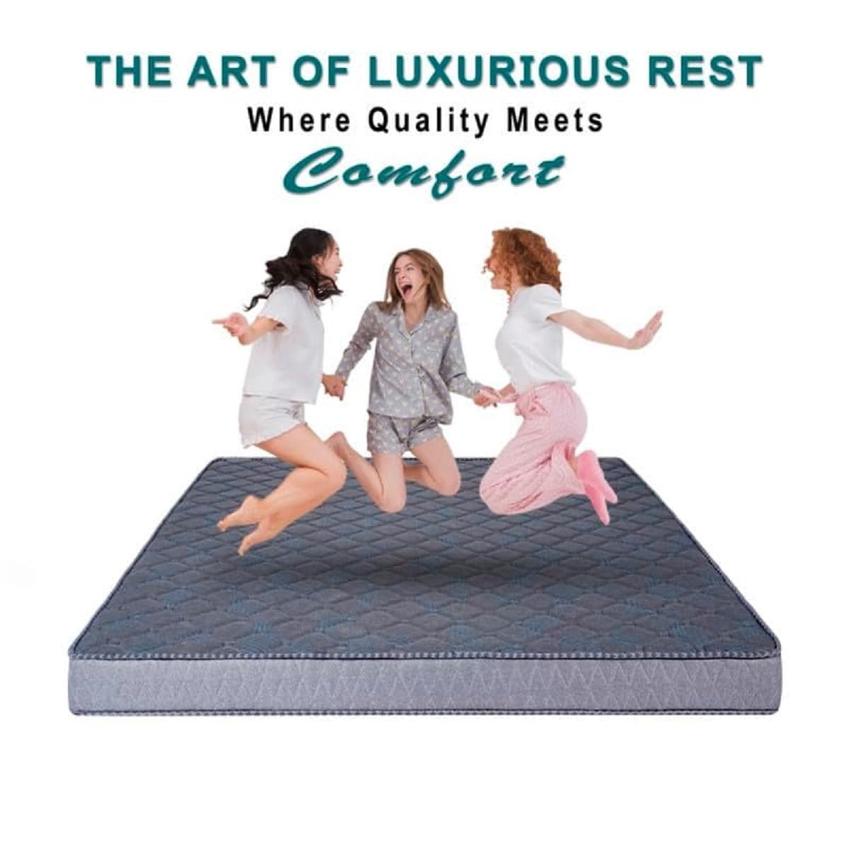 Quilted double bed mattress with soft top